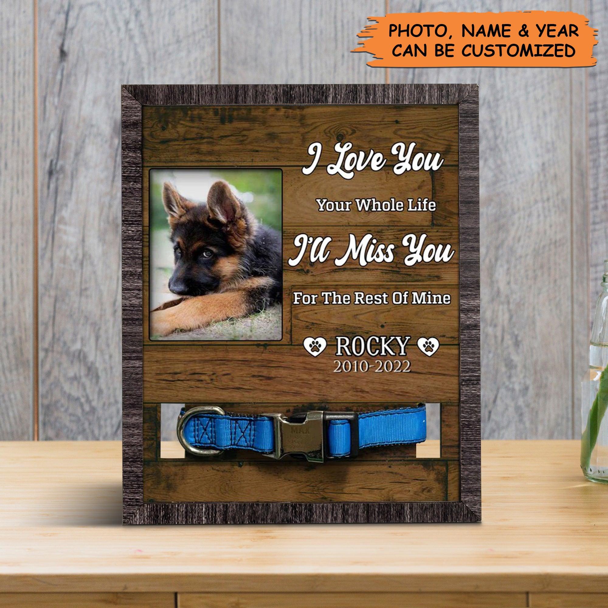 Personalized Pet Collar Frame - Customized Picture Frame Loss Of German Shepherd, Memorial Pet Collar Sign, Pet Loss Sympathy - Gift For Pet Lovers - Image 3
