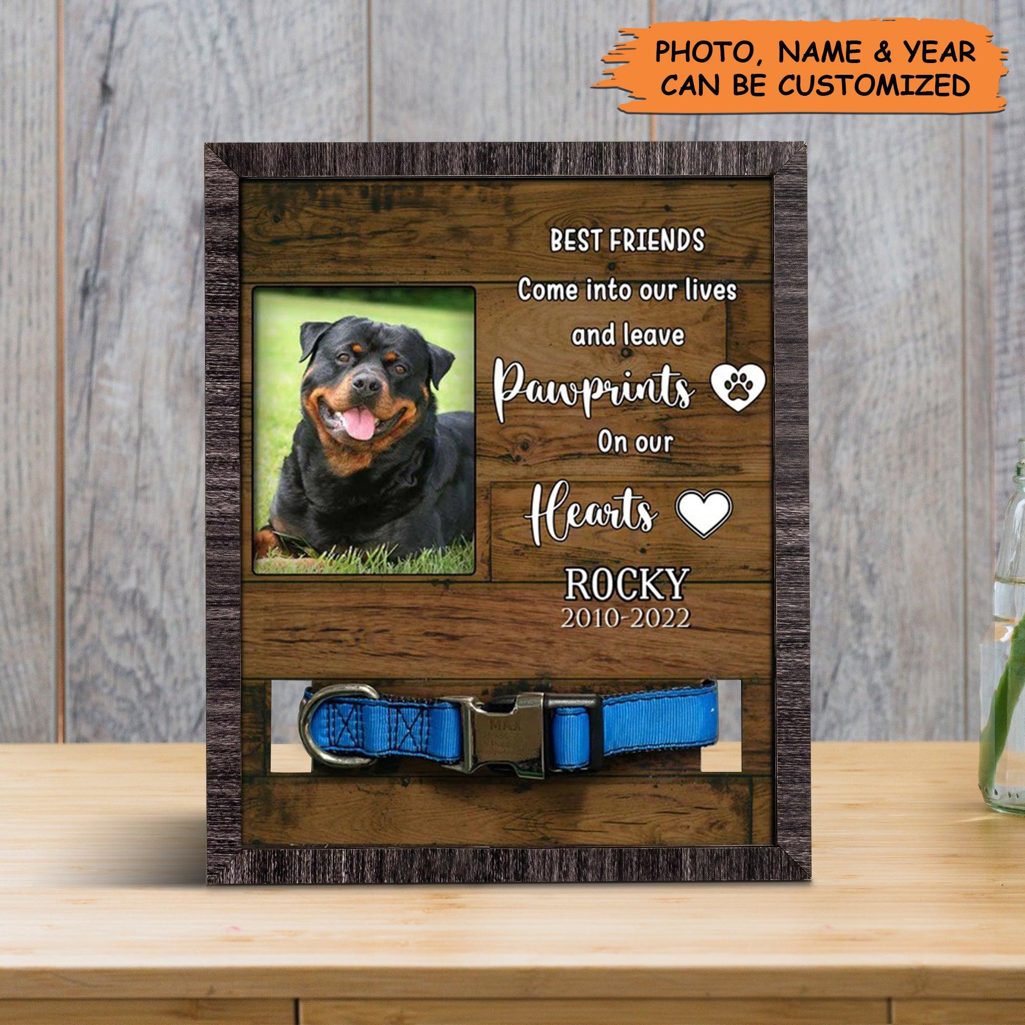 Personalized Pet Collar Frame- Dog Photo Keepsake, Custom Picture Frame Pet Loss Gift, Memorial Custom Pet Collar Frame- Gift For A Grieving Pet Owner