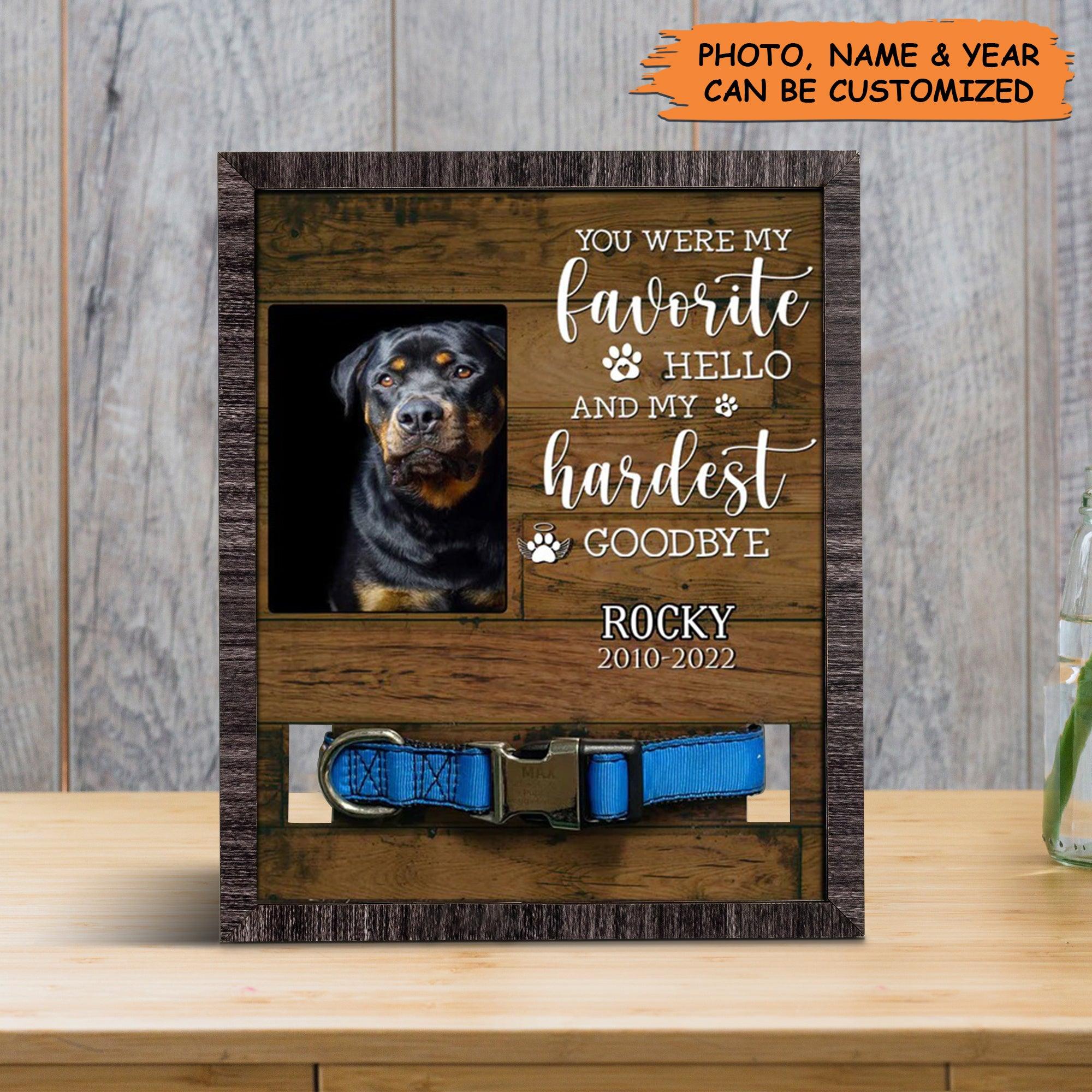 Personalized Pet Collar Frame - Dog Photo Keepsake, Passed Away Dog Gifts, Memorial Custom Pet Collar Frame- Gift For A Grieving Pet Owner, Pet Lovers