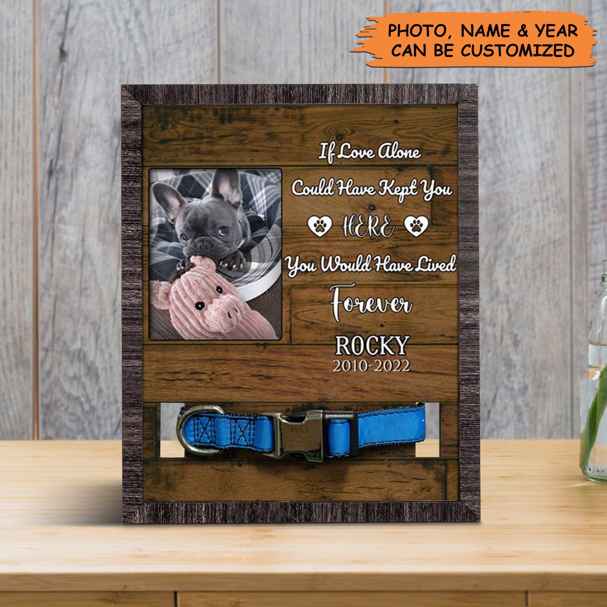 Personalized Pet Collar Frame - French Bulldog Dog Photo Keepsake, Dog Collar Memorial Photo Frame, Pet Loss Sympathy - Gift For Grieving Pet Owner