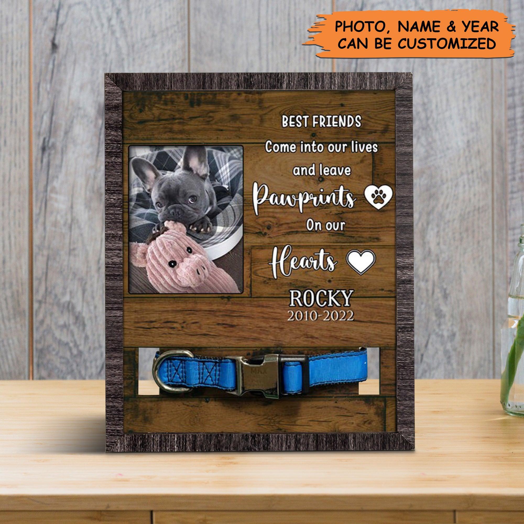 Personalized Pet Collar Frame - French Bulldog Dog Photo Keepsake, Dog Collar Memorial Photo Frame, Pet Loss Sympathy - Gift For Grieving Pet Owner - Image 2