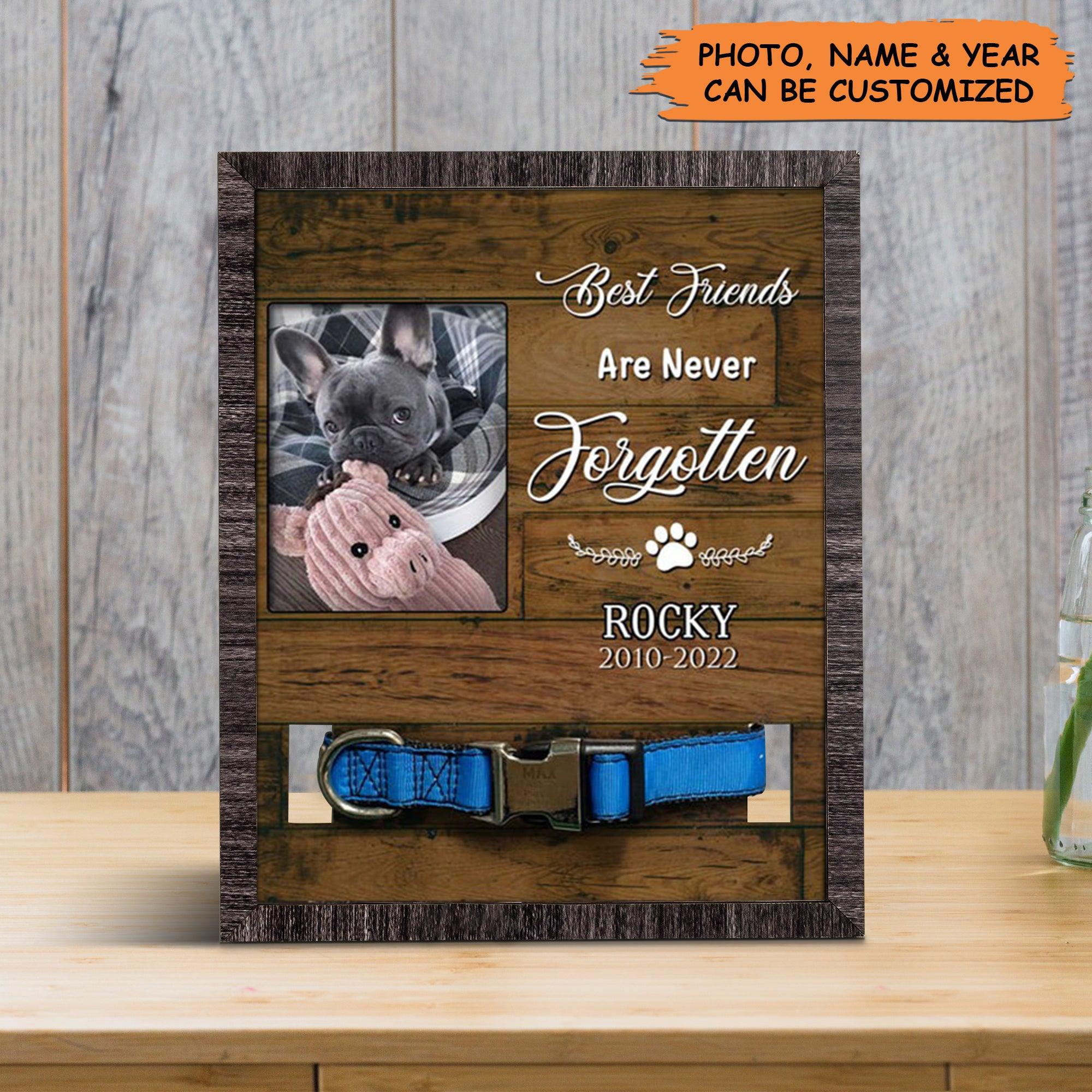 Personalized Pet Collar Frame - French Bulldog Dog Photo Keepsake, Dog Collar Memorial Photo Frame, Pet Loss Sympathy - Gift For Grieving Pet Owner - Image 3
