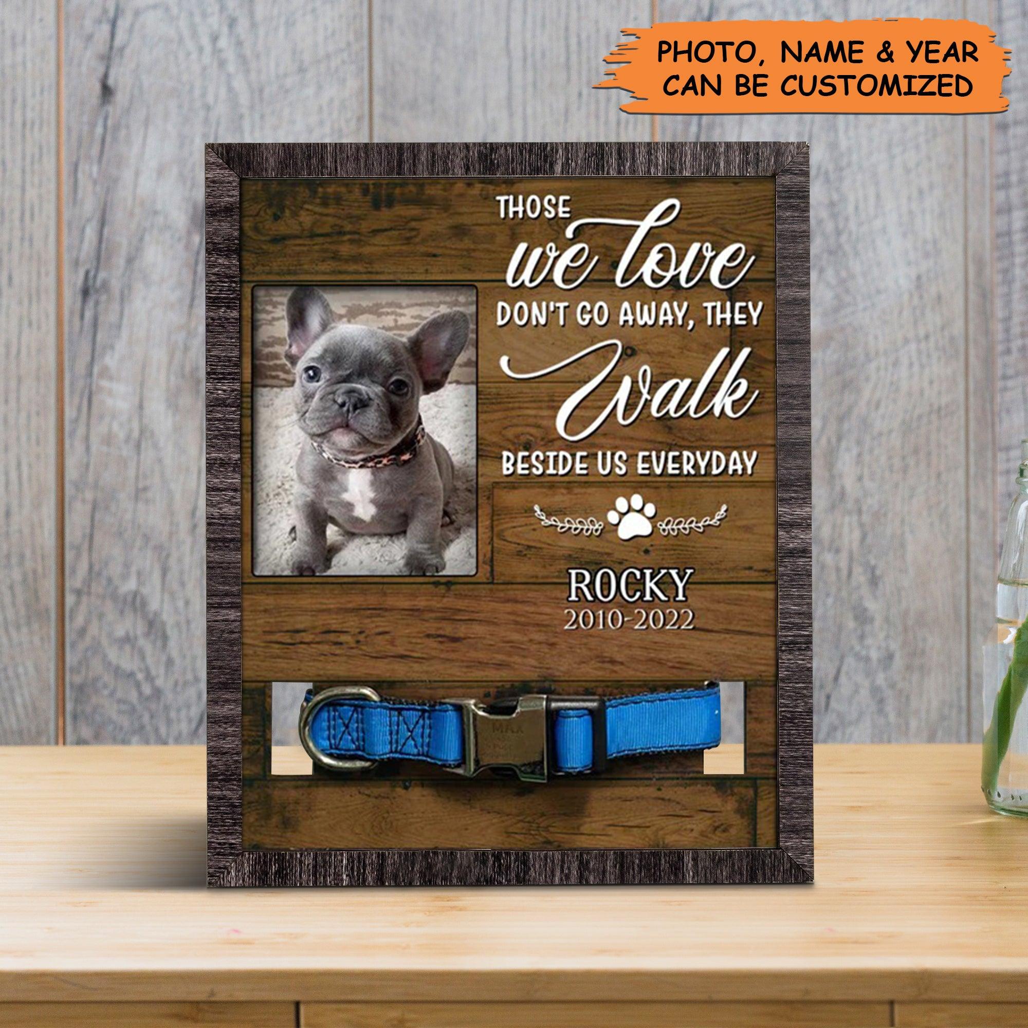 Personalized Pet Collar Frame - French Bulldog Dog Photo Keepsake, Pet Loss Sympathy, Custom Memorial Pet Collar Sign - Gift For Grieving Pet Owner - Image 3