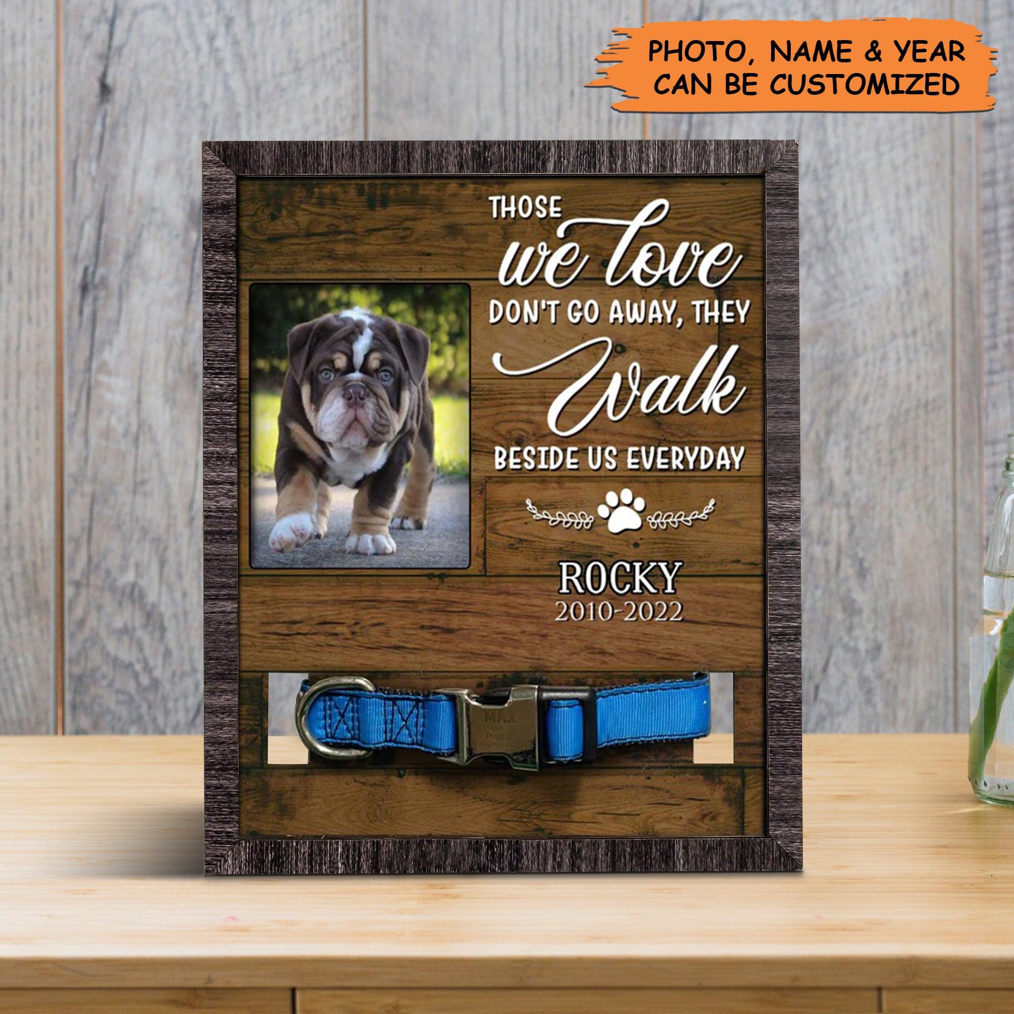 Personalized Pet Collar Frame - Picture Frame For Loss Of Bulldog, Dog Remembrance, Memorial Custom Collar Frame - Gift For Grieving Pet Owner