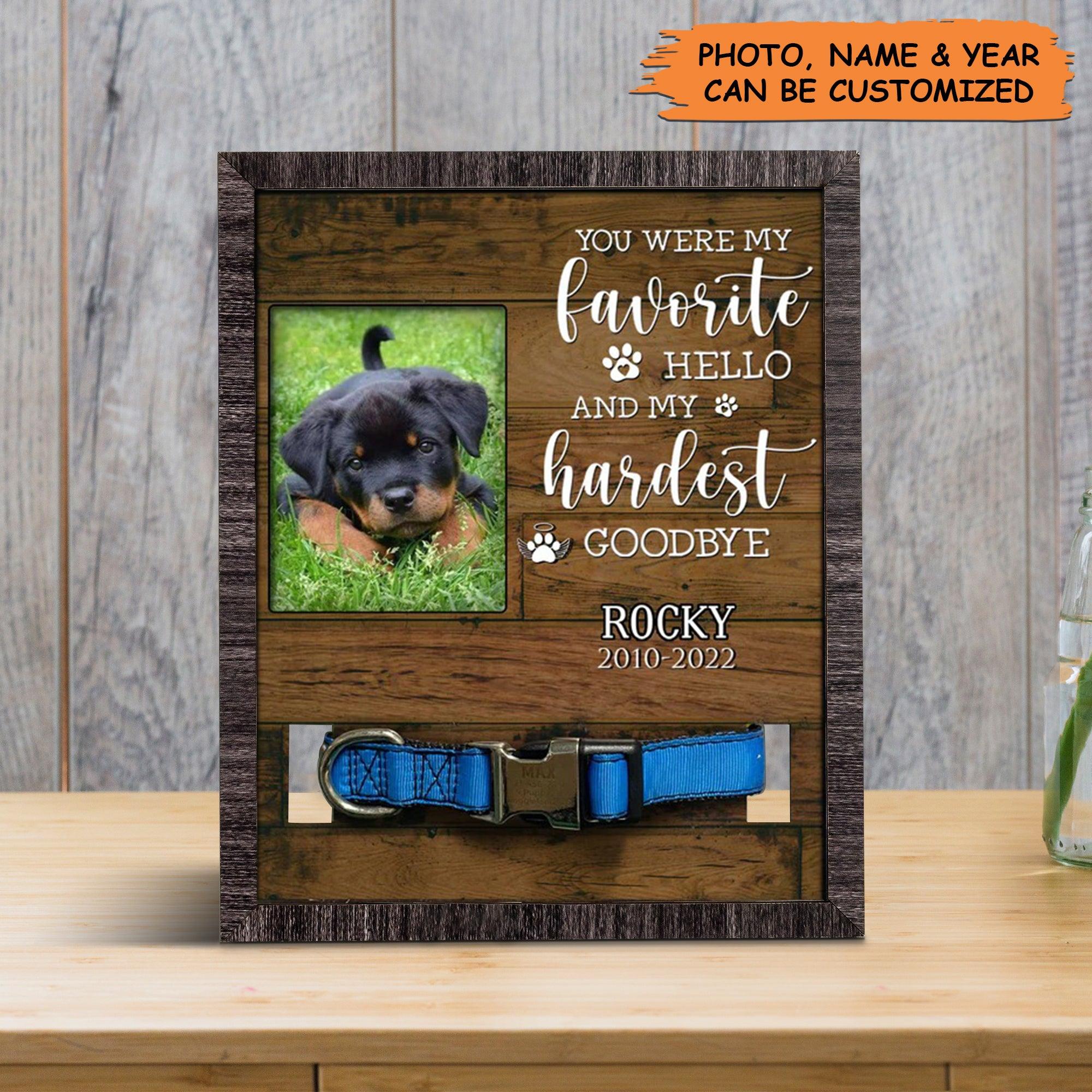 Personalized Pet Collar Frame- Rottweiler Dog Photo Keepsake, Pet Loss Sympathy, Memorial Custom Collar Frame- Gift For Pet Lovers, Grieving Pet Owner - Image 3