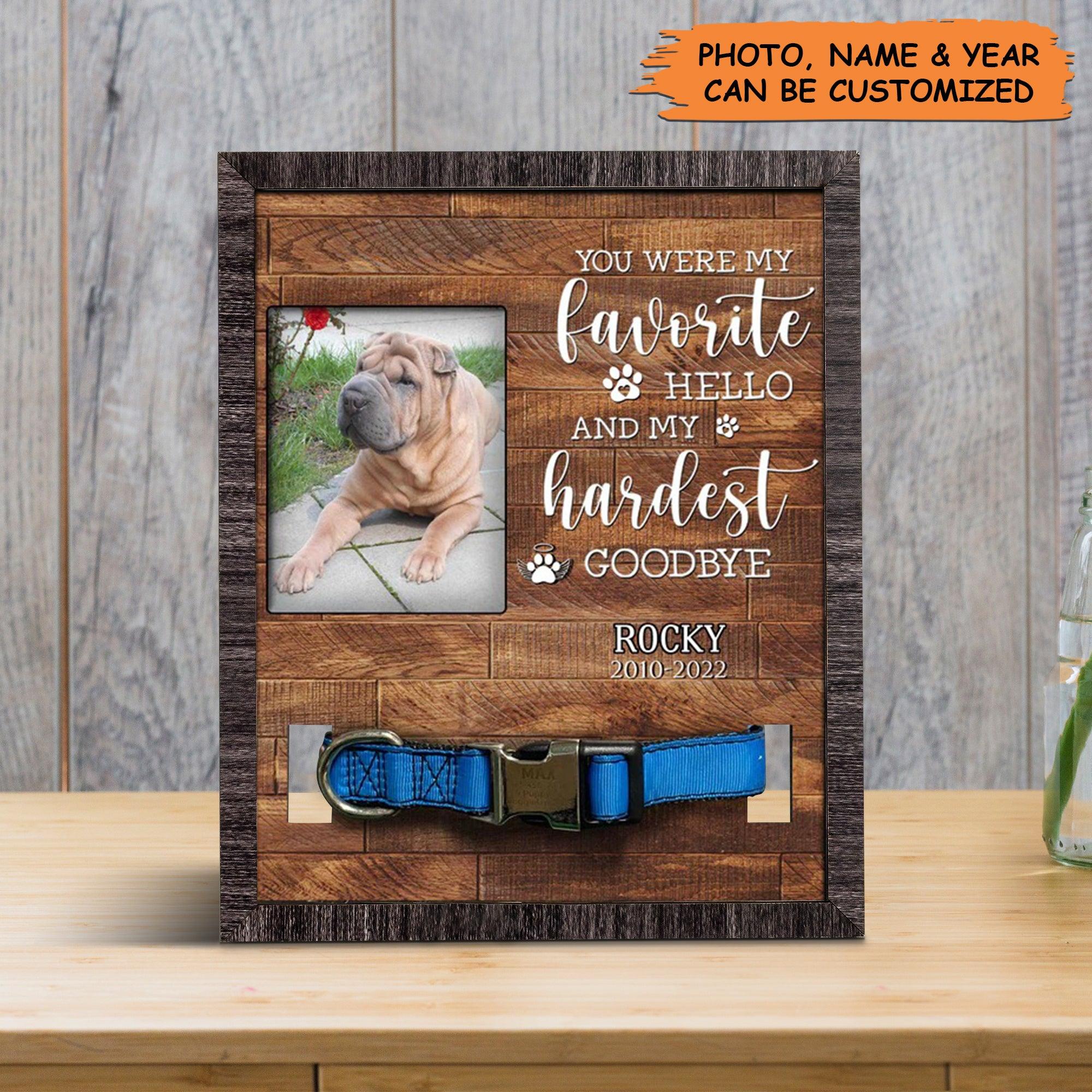 Personalized Pet Collar Frame - Shar Pei Dog Photo Keepsake, Pet Loss Sympathy, Lost Of Dog Custom Pet Collar Frame - Gift For Pet Lovers, Family - Image 3