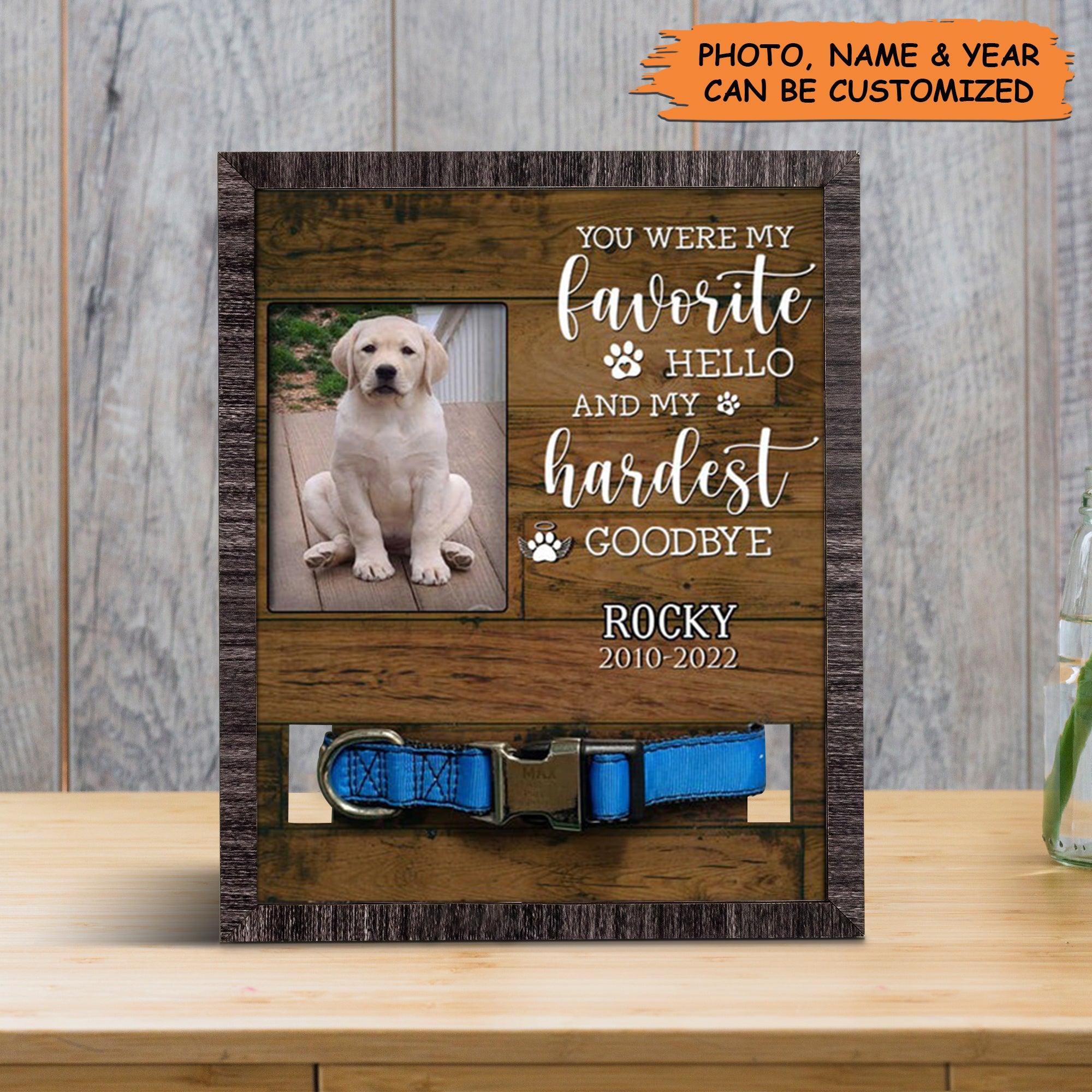 Personalized Pet Collar Frame - They Walk Beside Us Everyday Dog Collar Frame, Pet Loss Sympathy, Custom Memorial Pet Collar Sign- Gift For Pet Lovers - Image 2