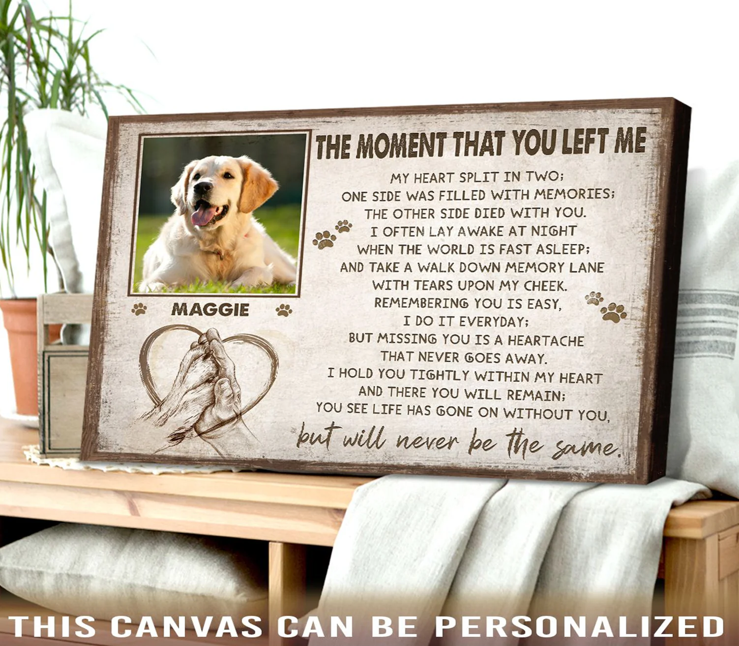 Personalized Pet Photo Gifts, The Moment That You Left Me Canvas, Memorial Gift Ideas For Loss Of Pet Gift For Grieving Dog Owner, Friends, Family - Image 2