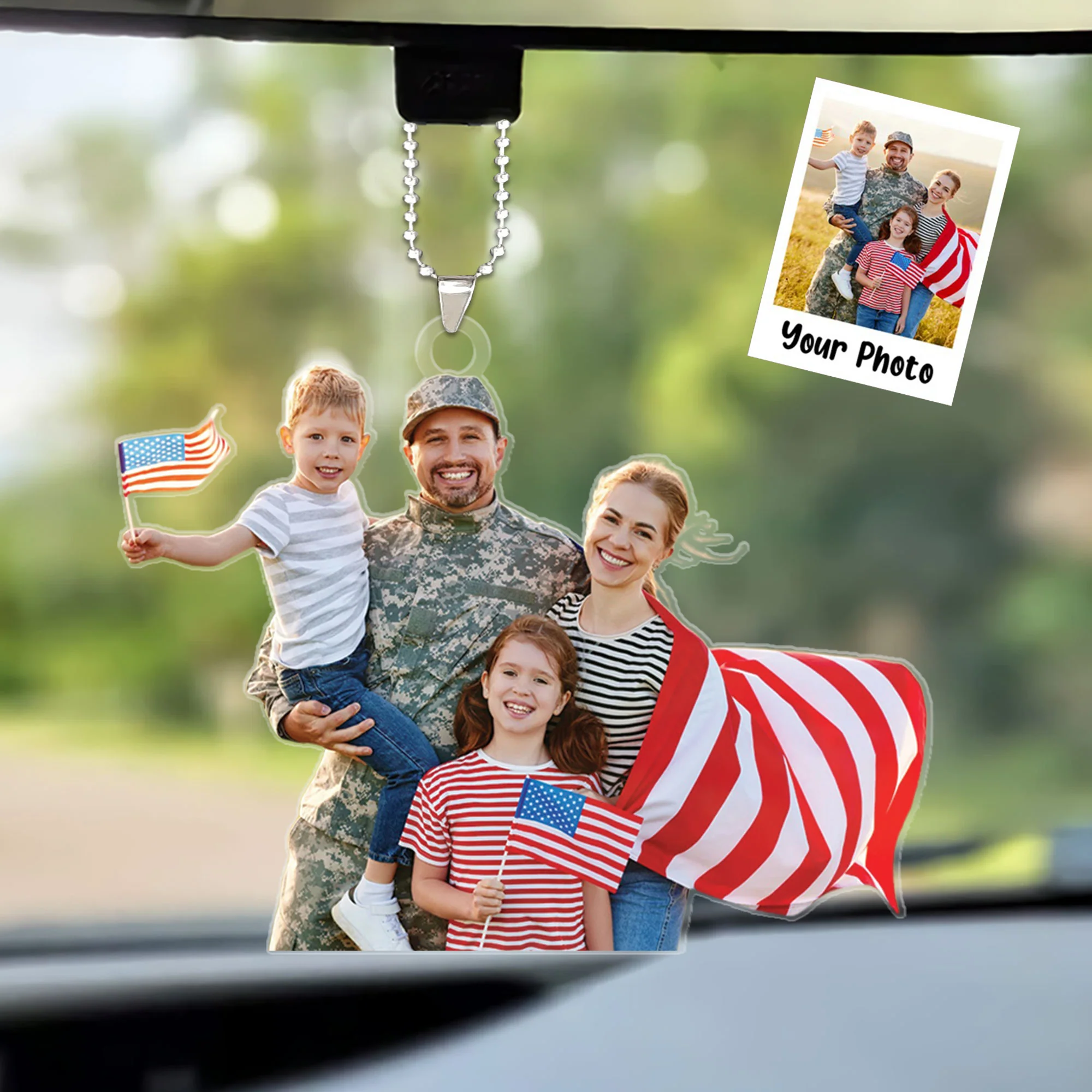 Personalized Acrylic Photo Ornament, Custom Your Family Photo Ornament, Best Christmas Gift For Military Families - Image 3
