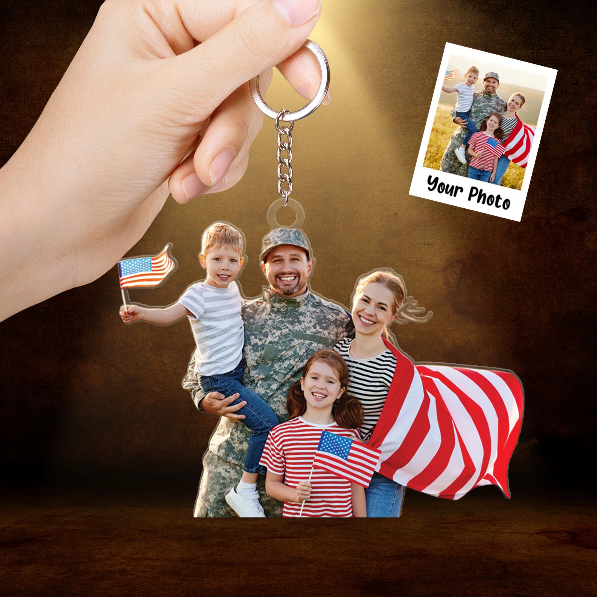 Personalized Acrylic Photo Ornament, Custom Your Family Photo Ornament, Best Christmas Gift For Military Families - Image 4