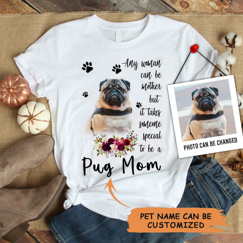Personalized Pug Mom T Shirts, Happy Mother's Day From Pug For Humans, Women's Pug Gifts Pug Cute Pug Puppy T Shirts - Image 2