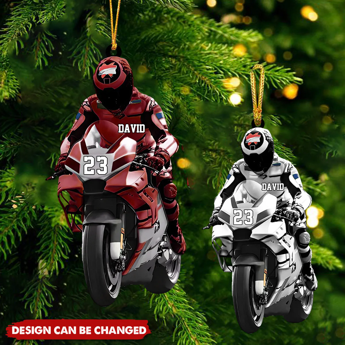 Personalized Racing Motorcycle Player Flat Acrylic Ornament, Ornament Gift For Motorcycle Lovers, Racing Player - Image 2