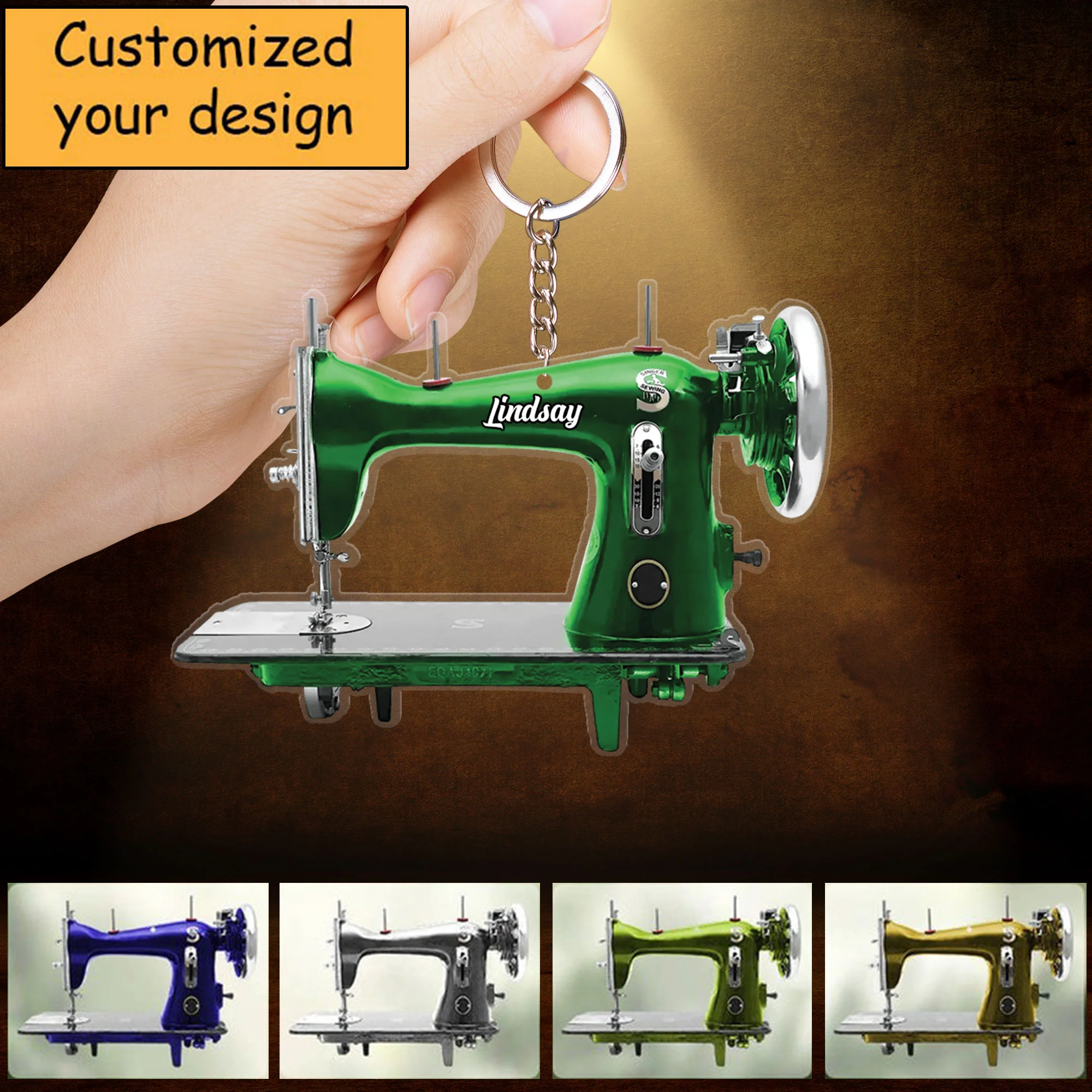 Personalized Sewing Machine Christmas Car Ornament, Custom Shape Car Ornament, Sewing Lover Car Ornament Christmas - Image 3