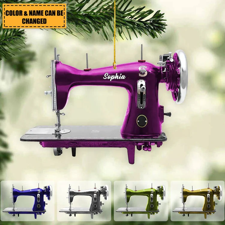 Personalized Sewing Machine Christmas Car Ornament, Custom Shape Car Ornament, Sewing Lover Car Ornament Christmas - Image 4