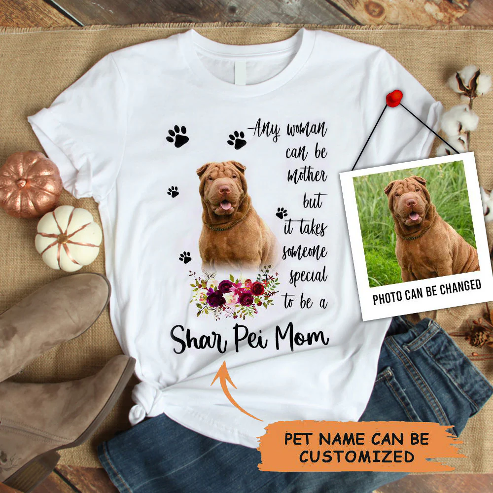 Personalized Shar Pei Mom T Shirts, Happy Mother's Day From Shar Pei For Humans, Women's Shar Pei Gifts Shar Pei Cute Shar Pei Puppy T Shirts - Image 2
