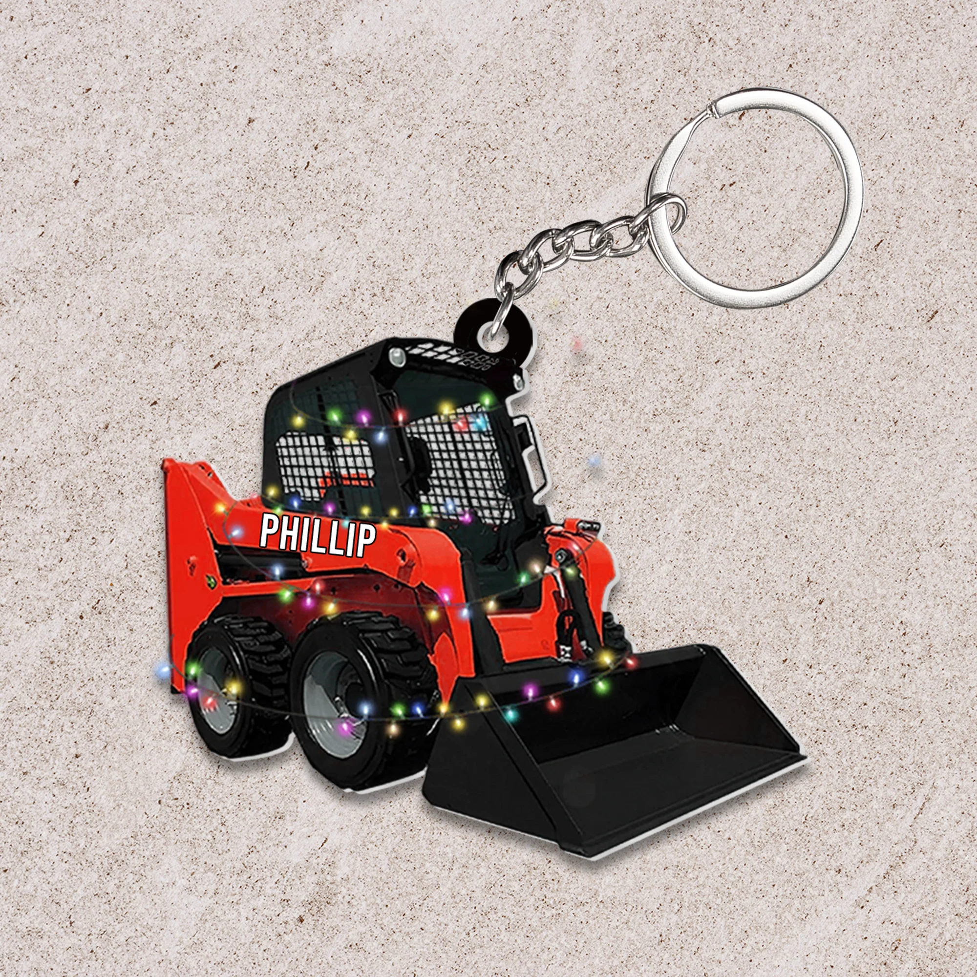 Personalized Skid Steer Loader Flat Acrylic Ornament, Truck Car Christmas Ornament Gift For Grandson, Granddaughter - Image 3