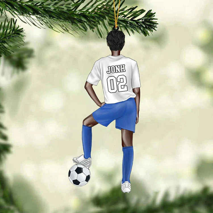 Personalized Soccer Player Christmas Ornament, Custom Shape Acrylic Ornament - Great Gift Idea For Soccer Players, Soccer Lovers - Image 4
