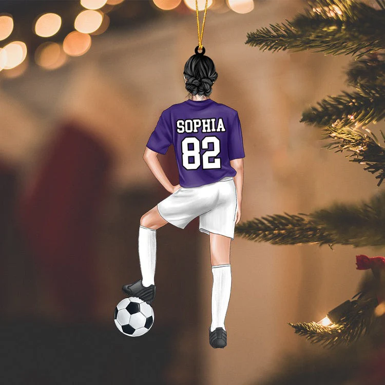 Personalized Soccer Player Christmas Ornament, Custom Shape Acrylic Ornament - Great Gift Idea For Soccer Players, Soccer Lovers - Image 5