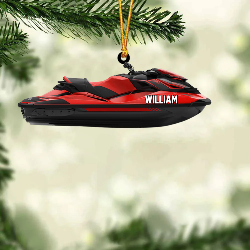 Personalized Water Craft Motorcycle Acrylic Christmas Ornament For Water Craft Lovers, Christmas Decor Hanging Tree - Image 3