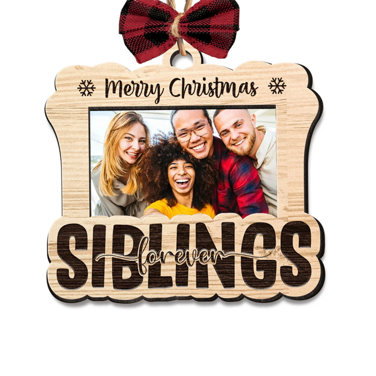 Personalized Wooden Besties Ornament, Custom Your Great Moment Besties Photo Wooden Ornament For Christmas, Best Personalized Presents For Your Friends - Image 2