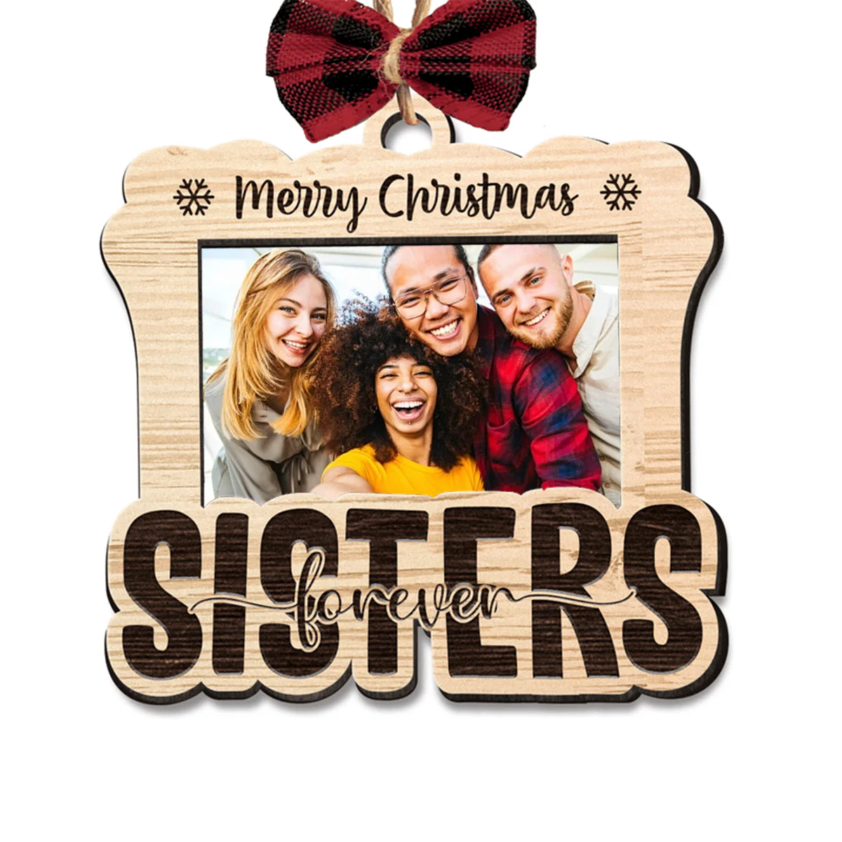 Personalized Wooden Besties Ornament, Custom Your Great Moment Besties Photo Wooden Ornament For Christmas, Best Personalized Presents For Your Friends - Image 4