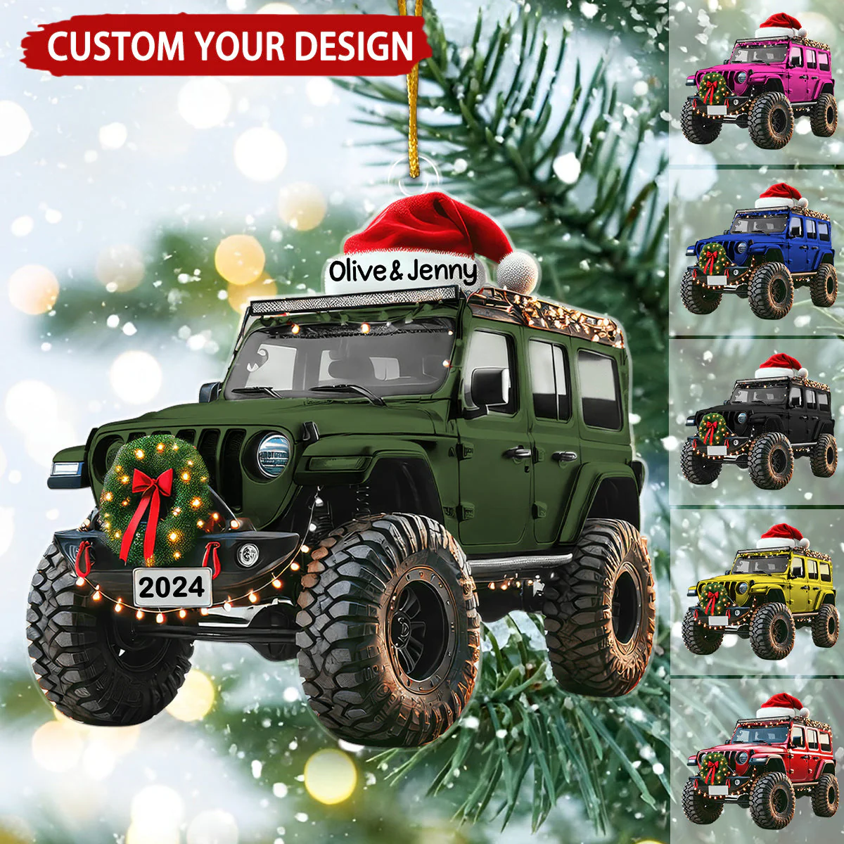 Personalized Wrangler Off-road Car Flat Acrylic Ornament, Meaningful Ornament Gifts For Family, Friends, Off-road Lovers - Image 2