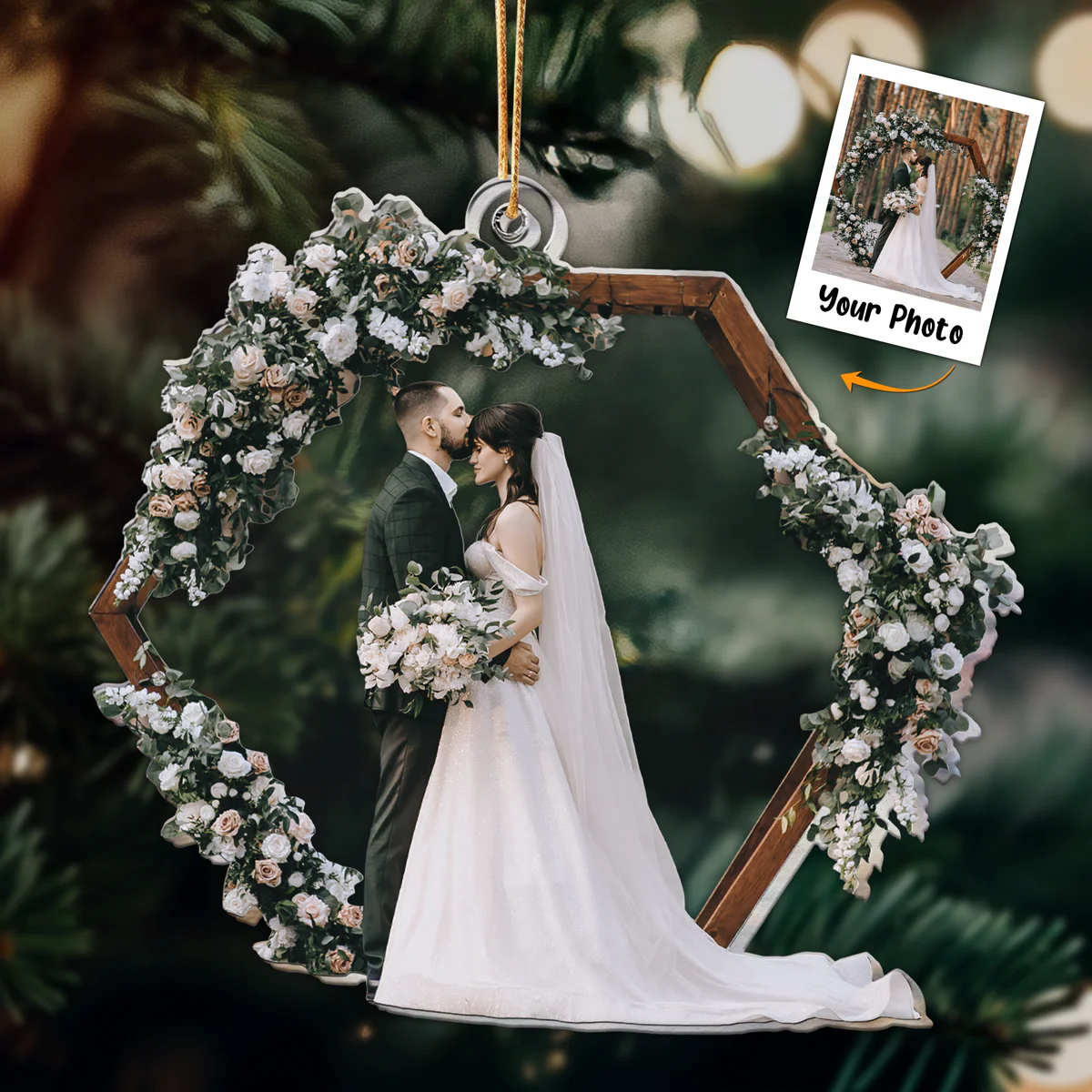 Personlized Acrylic Photo Ornament, Couple Wedding Ornament For Couper, Best Christmas Gift For Christmas, Friends, Family - Image 2