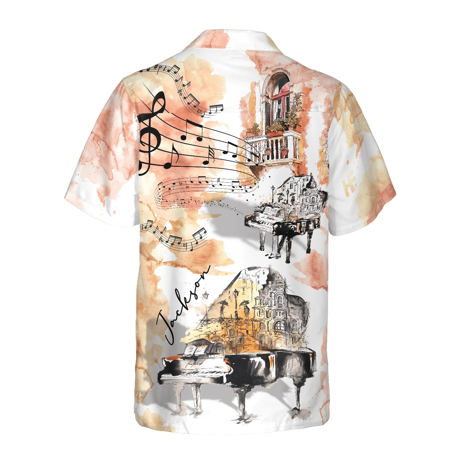 Piano Hawaiian Shirt Custom Name, Piano The Sound Of Life Personalized Colorful Summer Aloha Shirt For Men Women, Gift For Friend, Team, Piano Lover - Image 2