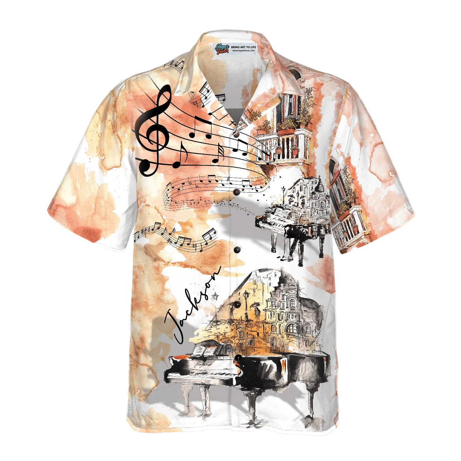 Piano Hawaiian Shirt Custom Name, Piano The Sound Of Life Personalized Colorful Summer Aloha Shirt For Men Women, Gift For Friend, Team, Piano Lover - Image 4