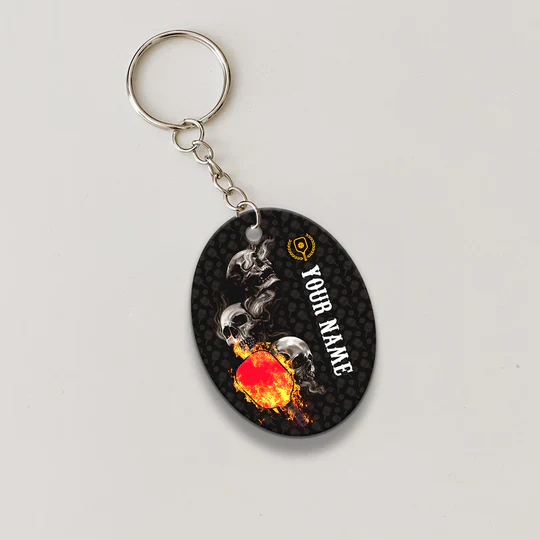 Pickleball Skull Hello Darkness My Old Friend Personalized Name Pickleball Acrylic Keychain - Christmas Gift For Pickleball Lovers, Pickleball Players - Image 3