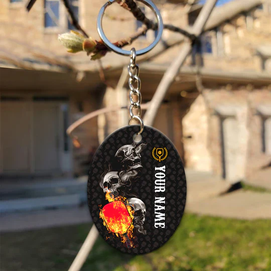 Pickleball Skull Hello Darkness My Old Friend Personalized Name Pickleball Acrylic Keychain - Christmas Gift For Pickleball Lovers, Pickleball Players - Image 5