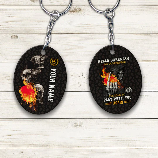 Pickleball Skull Hello Darkness My Old Friend Personalized Name Pickleball Acrylic Keychain - Christmas Gift For Pickleball Lovers, Pickleball Players - Image 7