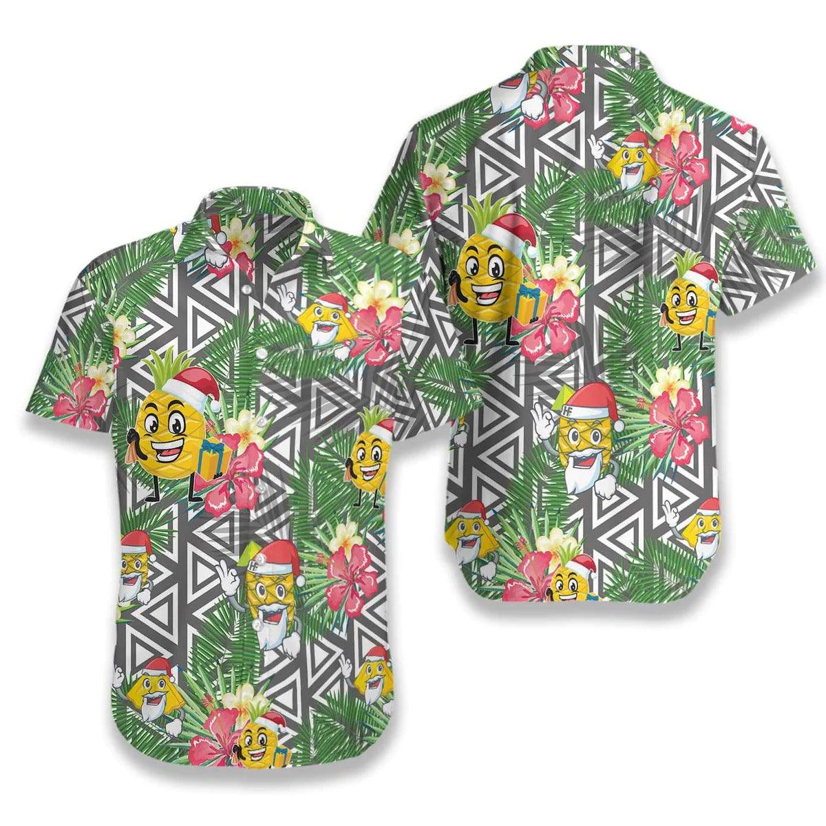 Pineapple Face Santa Claus Hawaiian Shirt, Face Santa Claus Hawaiian Shirt, Pineapple Aloha Shirt - Perfect Gift For Men, Women, Friend, Family
