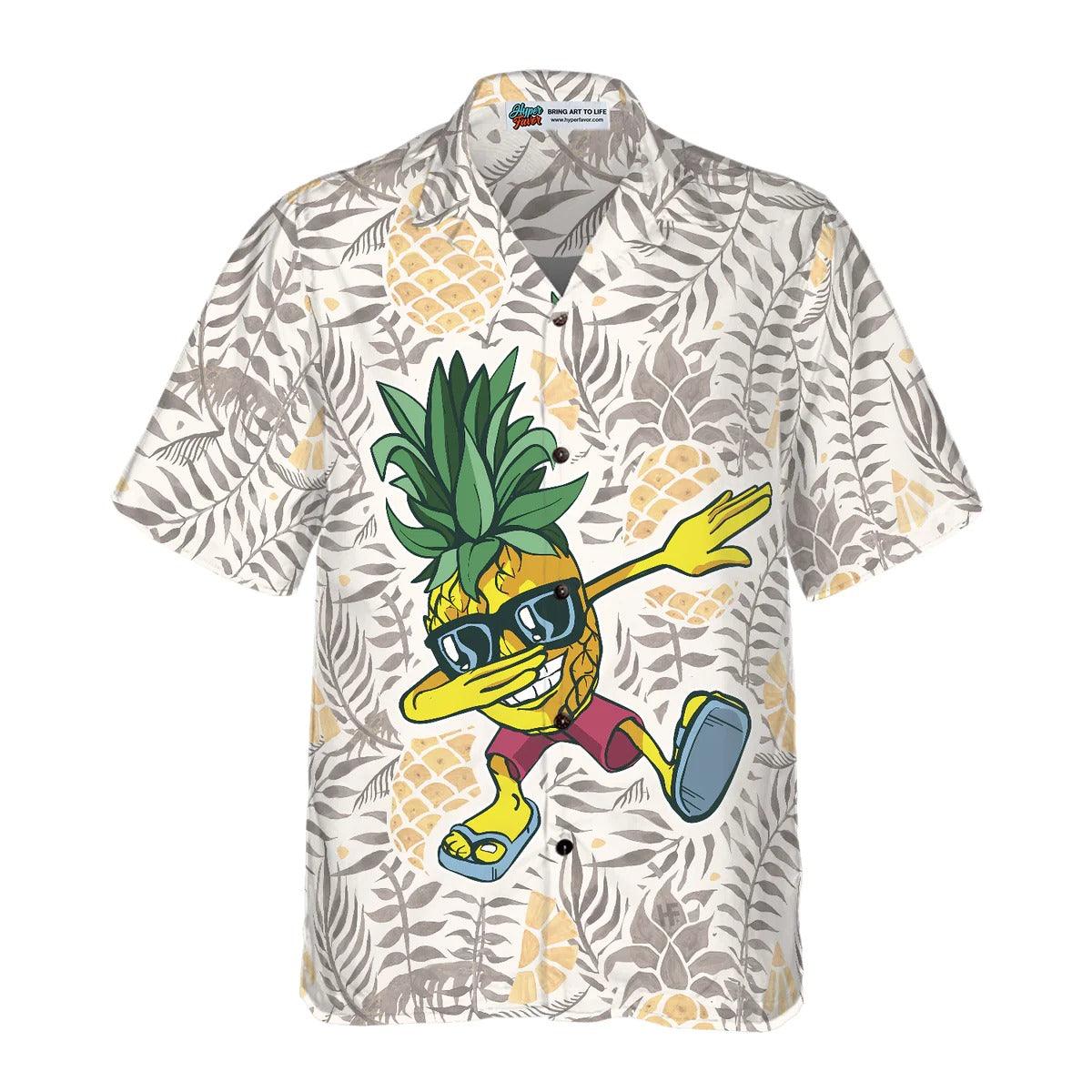 Pineapple Hawaiian Shirt, Pineapple Dabbing Hawaiian Shirt, Tropical Pineapple Aloha Shirt - Perfect Gift For Men, Women, Friend, Family - Image 2