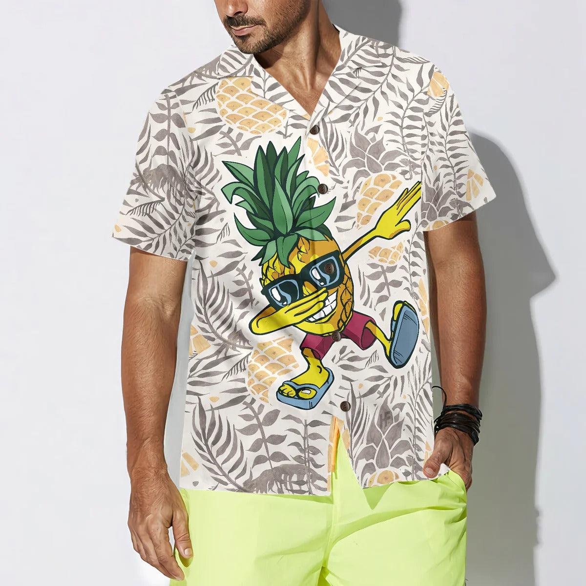 Pineapple Hawaiian Shirt, Pineapple Dabbing Hawaiian Shirt, Tropical Pineapple Aloha Shirt - Perfect Gift For Men, Women, Friend, Family - Image 4
