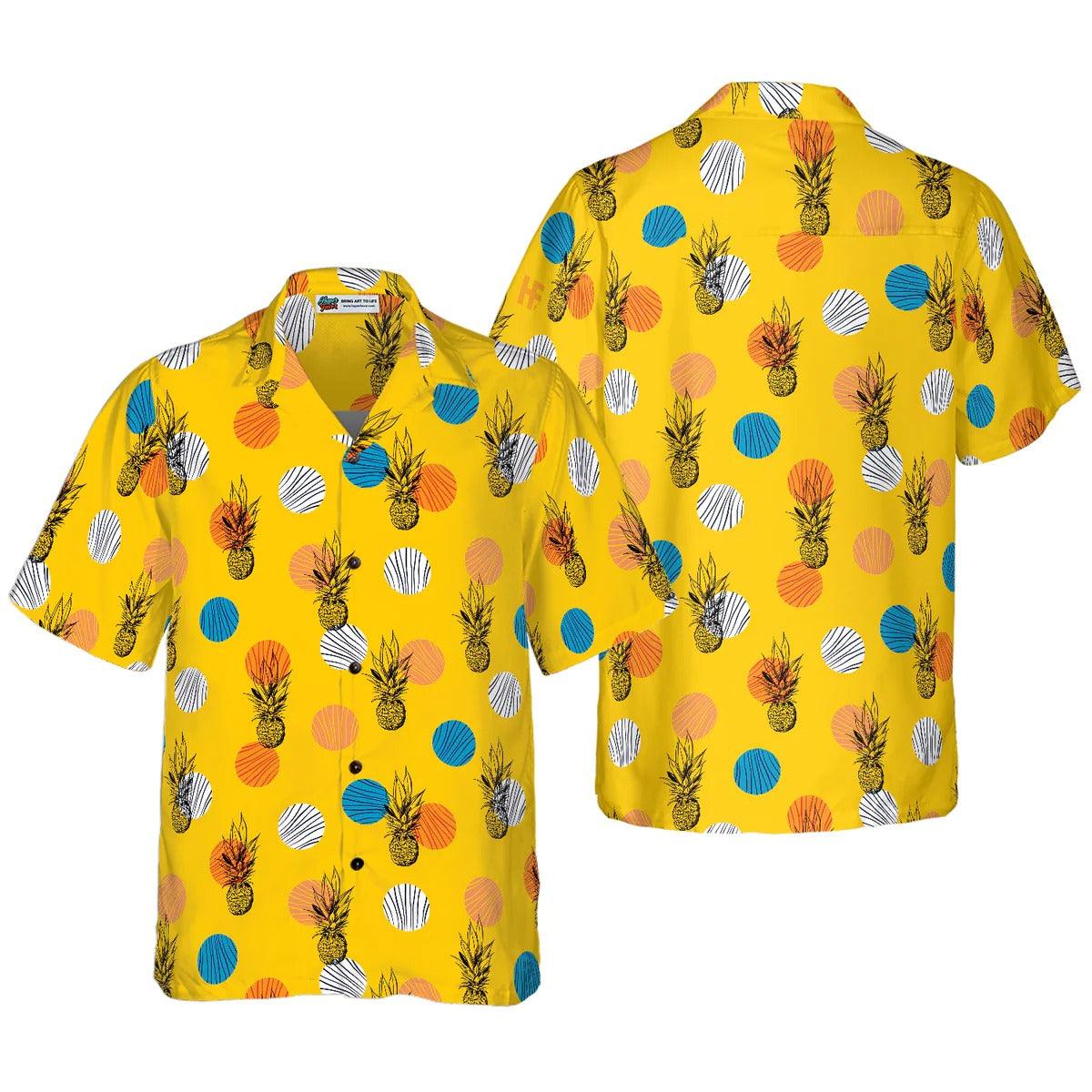 Pineapple Hawaiian Shirt, Pineapple Pattern Hawaiian Shirt, Colorful Summer Aloha Shirt For Men Women, Perfect Gift For Husband, Wife, Friend, Family