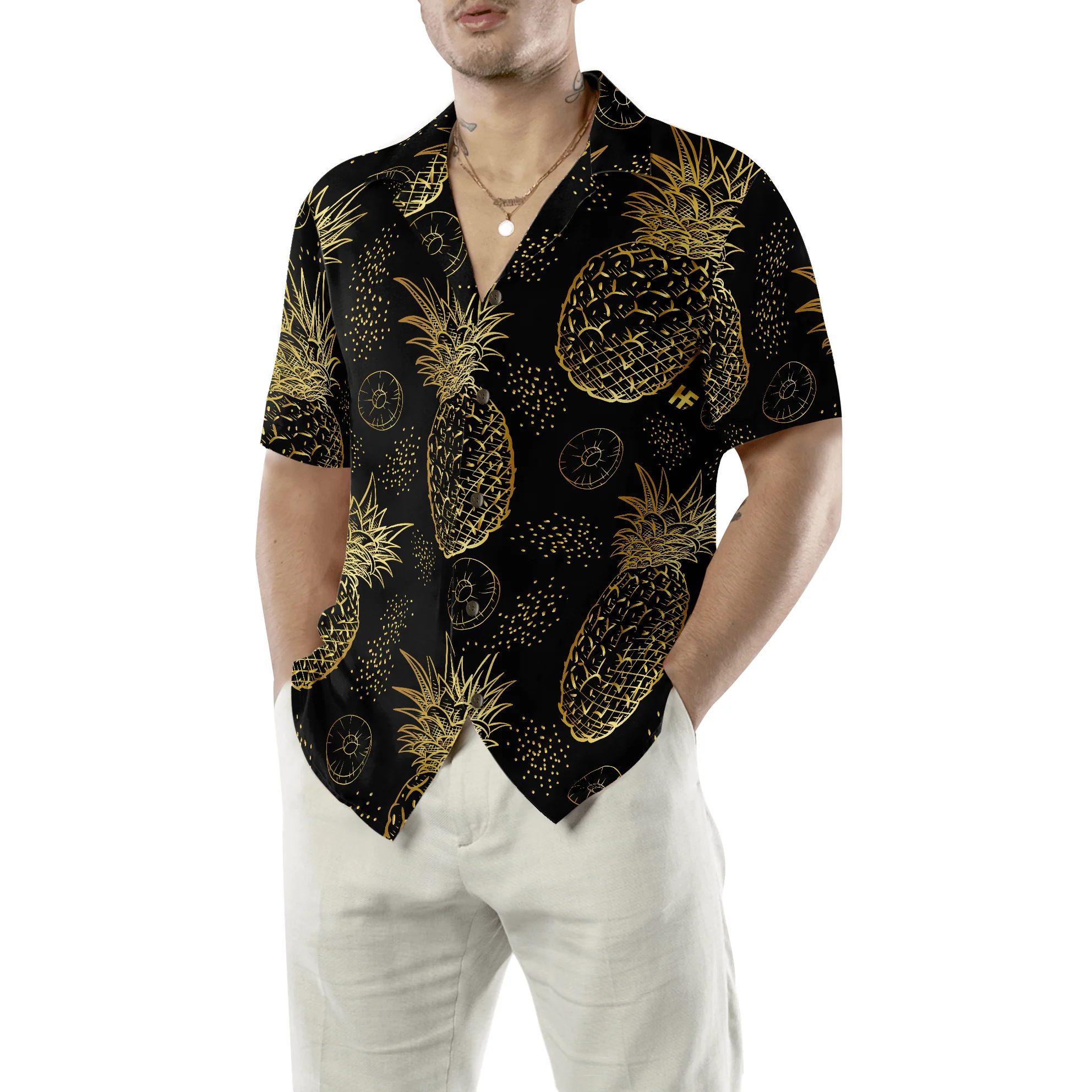 Pineapple Pattern Hawaiian Shirt, Colorful Summer Aloha Shirt For Men Women, Perfect Gift For Friend, Family, Husband, Wife, Boyfriend, Girlfriend - Image 4