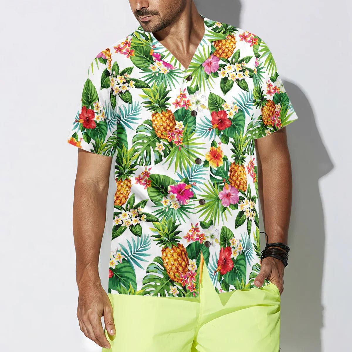 Pineapple Tropical Hawaiian Shirt, Tropical Hawaiian Shirt, Colorful Summer Aloha Shirt For Men Women, Perfect Gift For Husband, Wife, Friend, Family - Image 2
