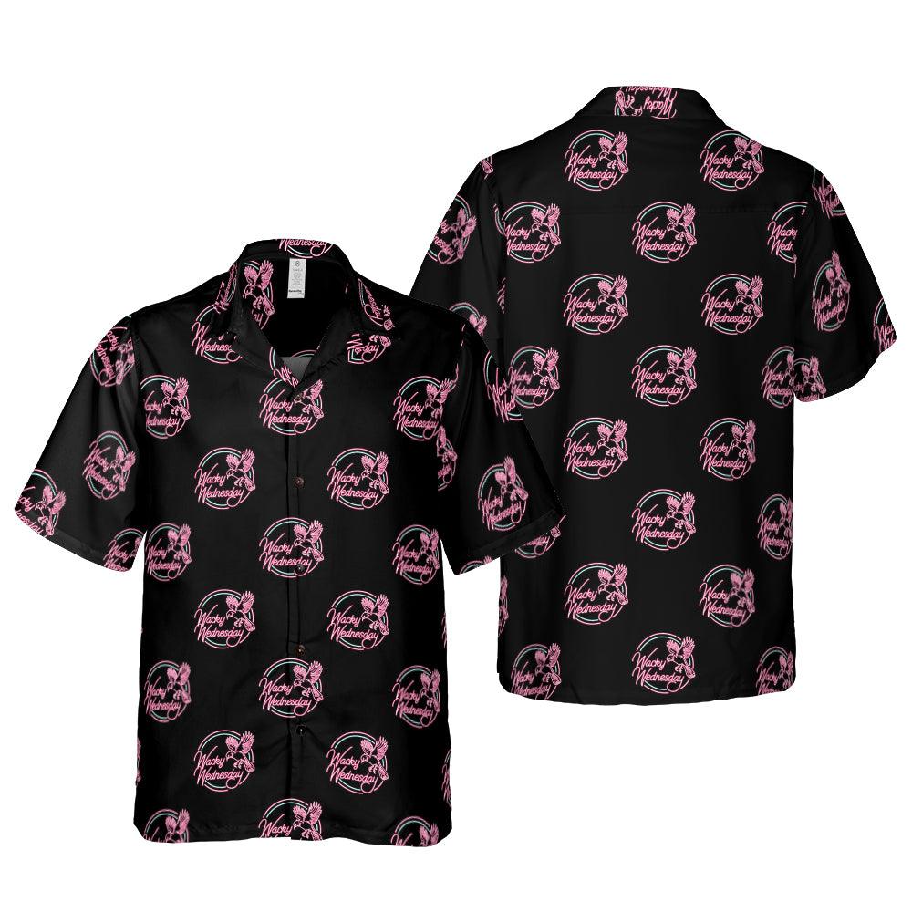 Pink Wacky Wednesday Bird Pattern Aloha Hawaiian Shirt For Summer, Funny Hawaiian Shirts For Men Women, Gift For Friend, Family, Team