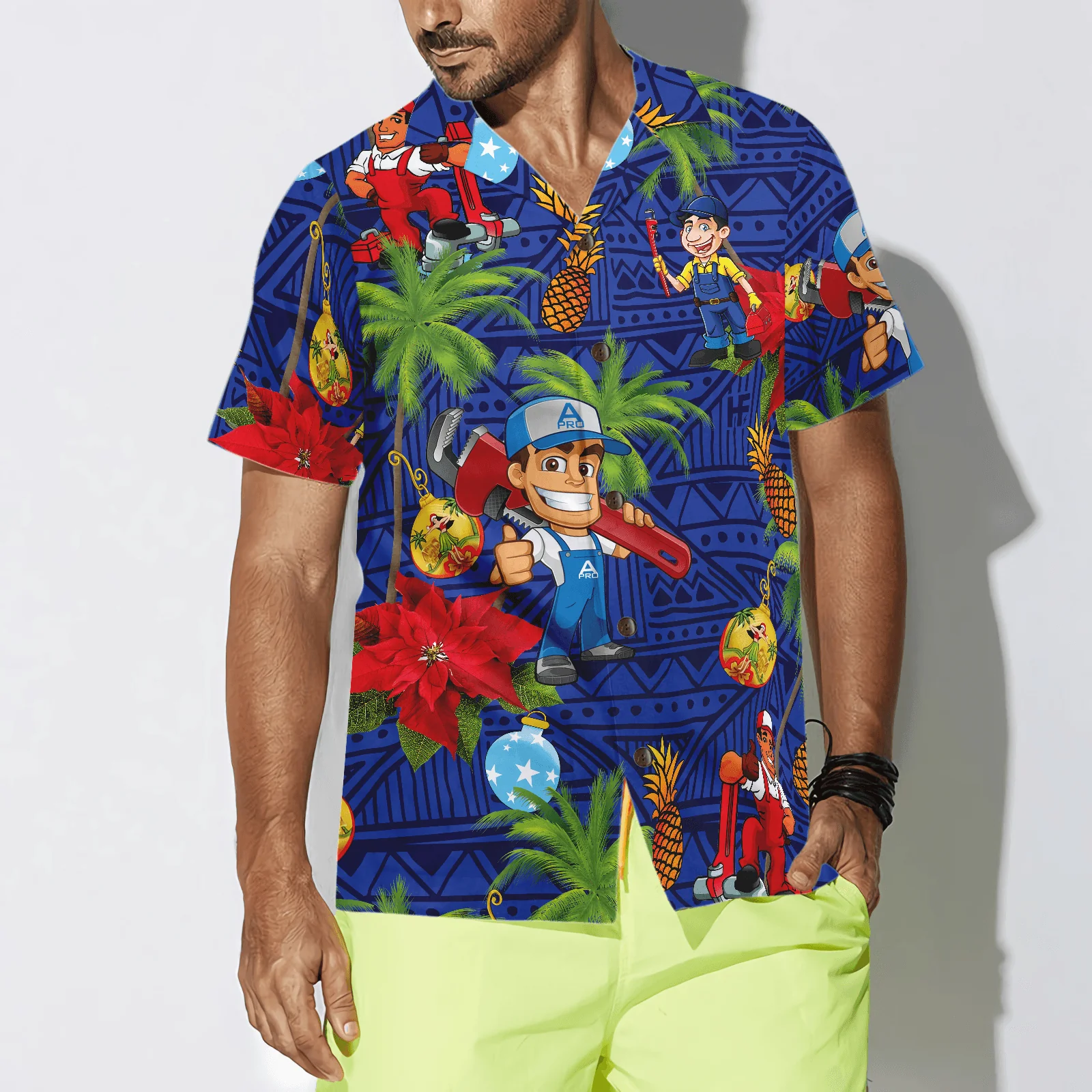 Pipefitter Hawaiian Shirt, Pipefitter Proud, Tropical Palm Tree Aloha Shirt For Men - Perfect Gift For Pipefitter, Husband, Boyfriend, Friend, Family - Image 2