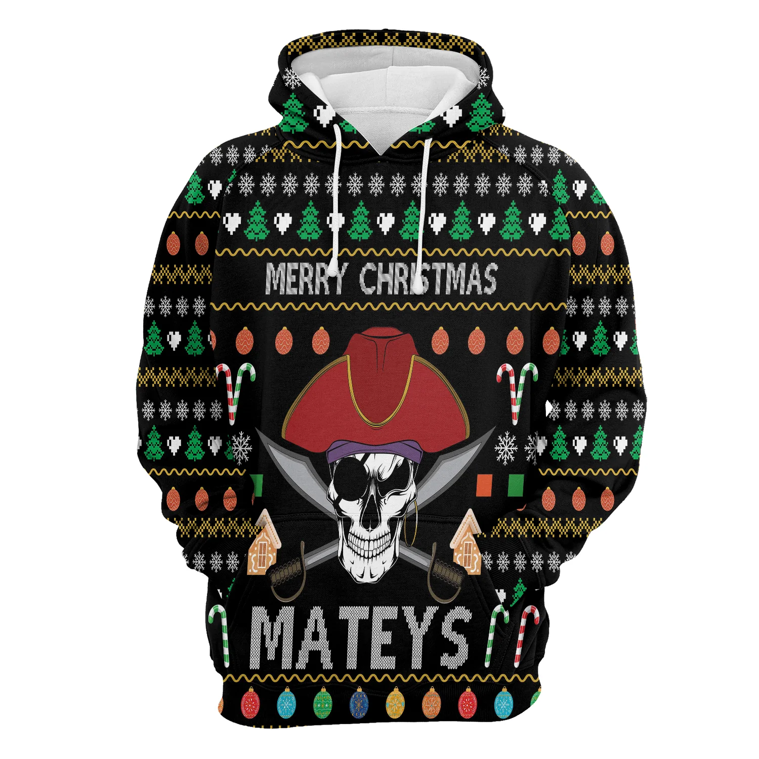 Pirate Skull Pullover Premium Hoodie, Perfect Outfit For Men And Women On Christmas New Year Autumn Winter