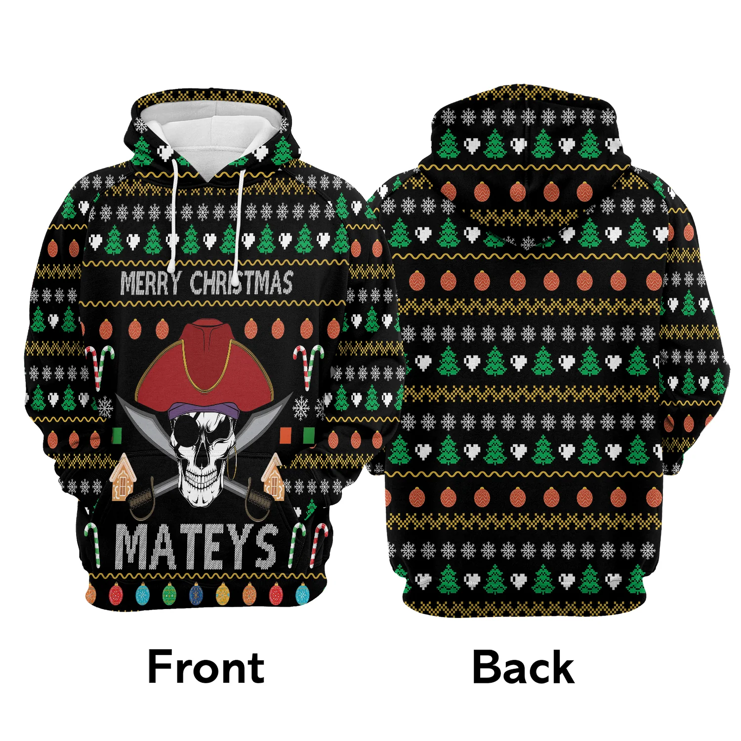 Pirate Skull Pullover Premium Hoodie, Perfect Outfit For Men And Women On Christmas New Year Autumn Winter - Image 2