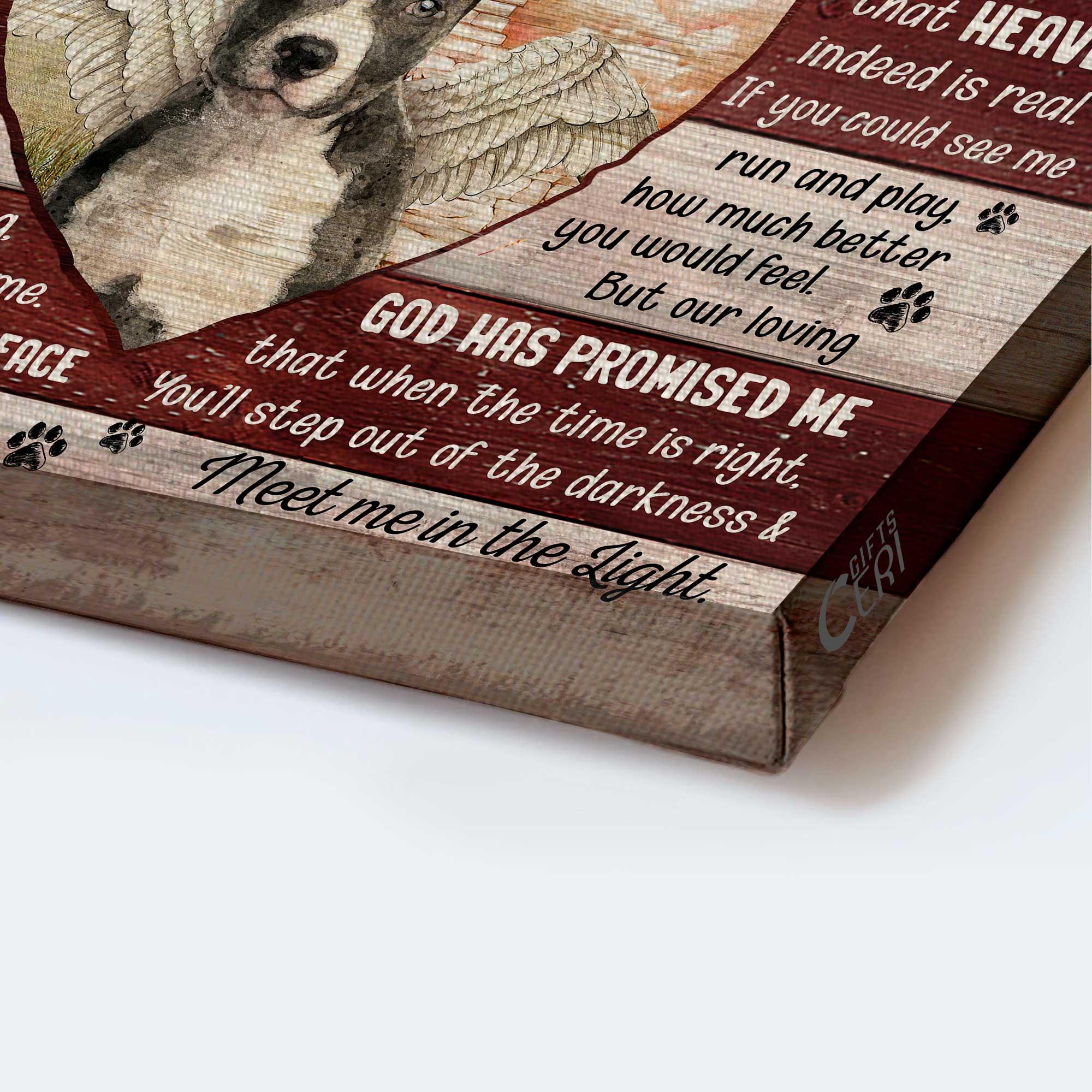Pit Bull Landscape Canvas - Pit bull, Angel, Heaven Landscape Canvas - Gift For Pit Bull Lover - You'll meet me in the light Landscape Canvas - Image 3