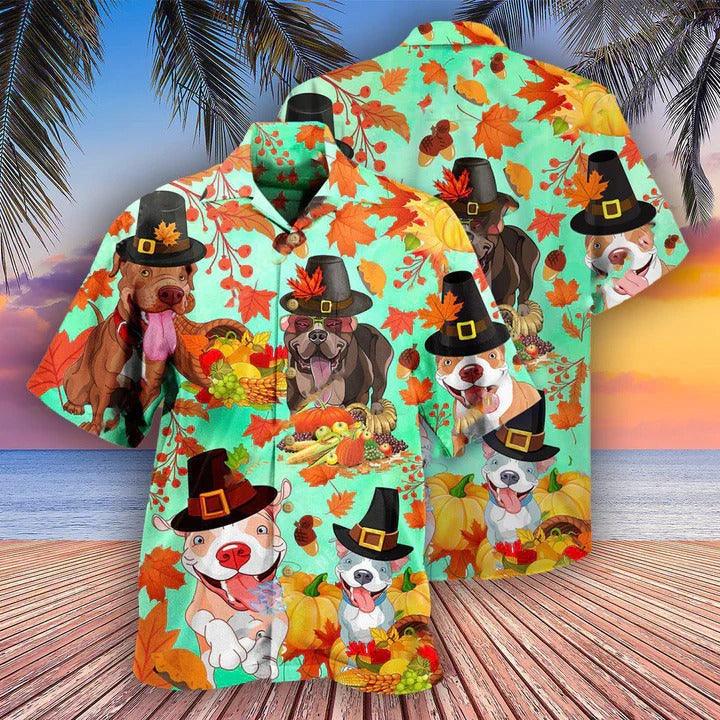 Pitbull Aloha Hawaii Shirt - Pitbull Dog Happy Thanksgiving Hawaiian Shirt For Summer - Perfect Gift For Dog Lovers, Friend, Family
