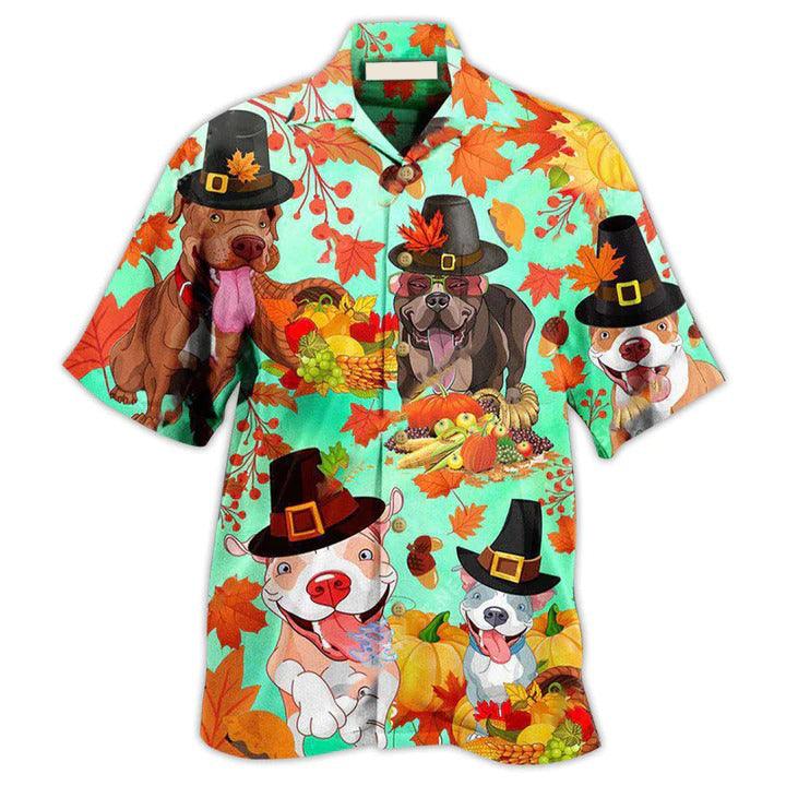 Pitbull Aloha Hawaii Shirt - Pitbull Dog Happy Thanksgiving Hawaiian Shirt For Summer - Perfect Gift For Dog Lovers, Friend, Family - Image 2