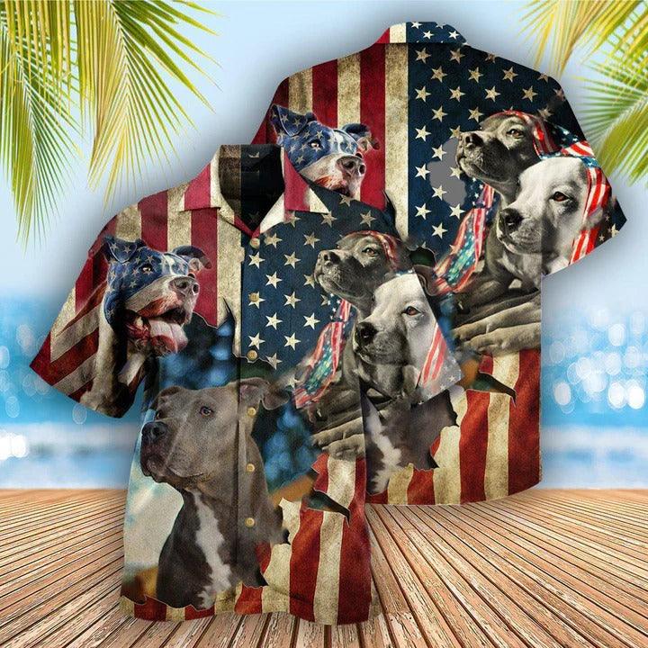 Pitbull Aloha Hawaii Shirt - Pitbull Dogs Protected By American Hawaiian Shirt For Summer - Perfect Gift For Dog Lovers, Friend, Family