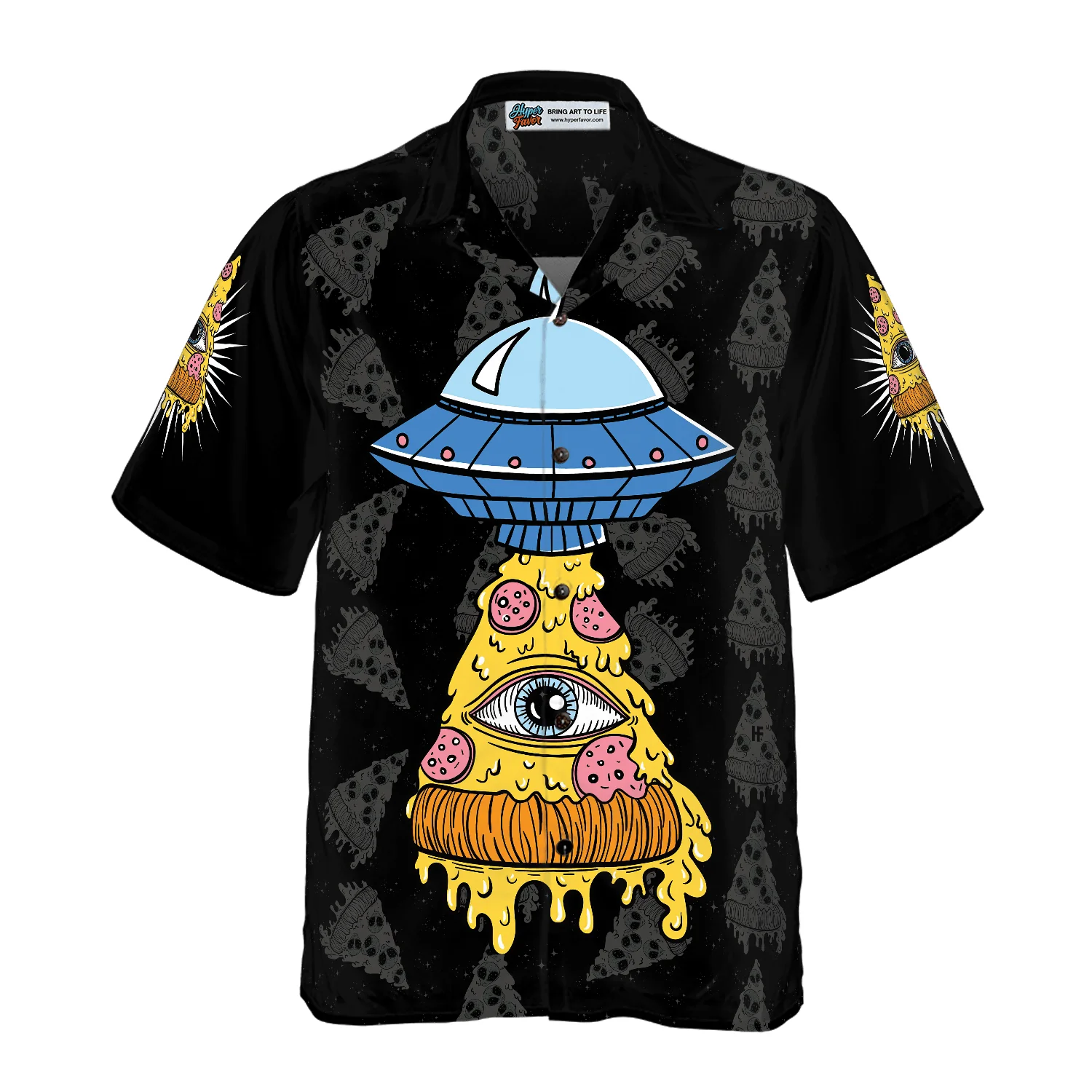Pizza Alien Hawaiian Shirt, Colorful Summer Aloha Shirt For Men Women, Perfect Gift For Friend, Team, Pizza Lovers - Image 2