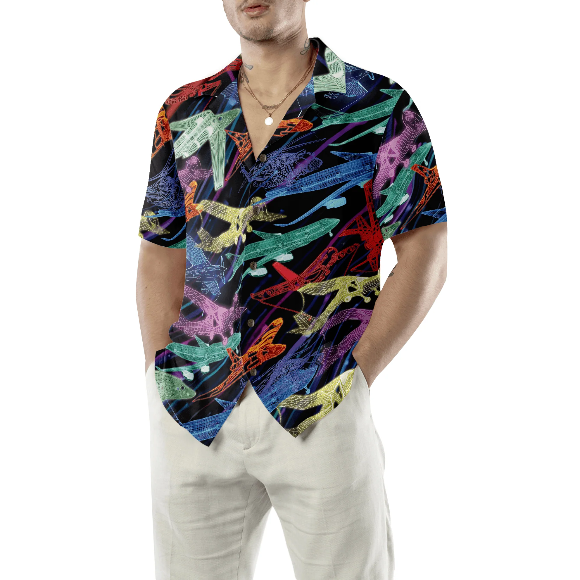 Plane Pattern I Want To Fly Away Aloha Hawaiian Shirt For Summer, Colorful Shirt For Men Women, Perfect Gift For Friend, Team, Family - Image 5