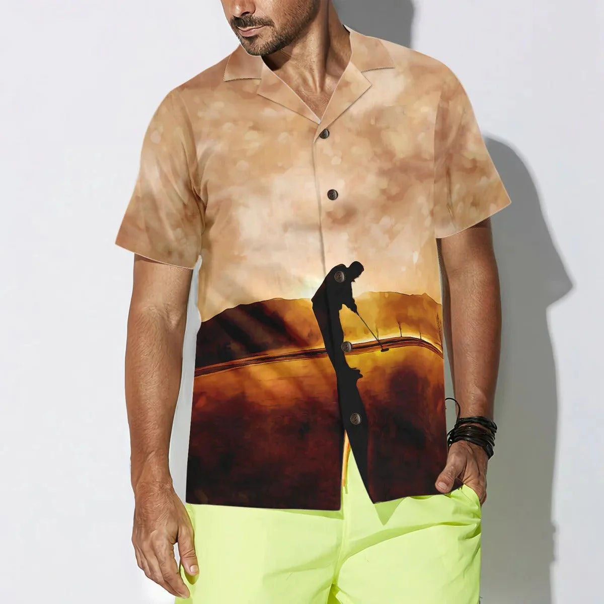 Golf Hawaiian Shirt, Playing Golf At Sunset Hawaiian Shirt, Colorful Aloha Shirt - Gift For Men, Women, Golf Lover, Friend, Family - Image 4