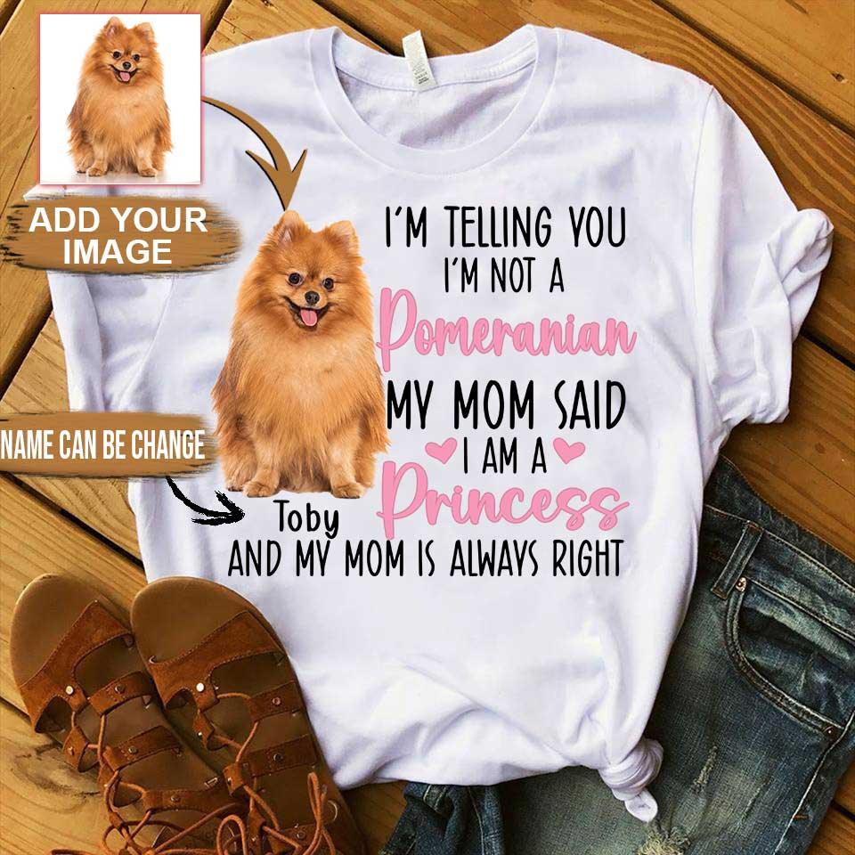 Pomeranian Unisex T Shirt Custom - Customize Name & Photo I'm Telling You I'm Not A Pomeranian Personalized Unisex T Shirt - Gift For Dog Lovers, Friend, Family